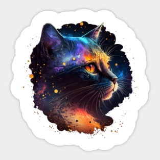 Cosmic Cat: Superiority in Space Sticker